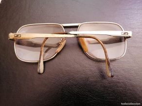 Antiquités: gafas graduadas, marca Safilo, metal dorado, usados, buena conservación ,siglo XX